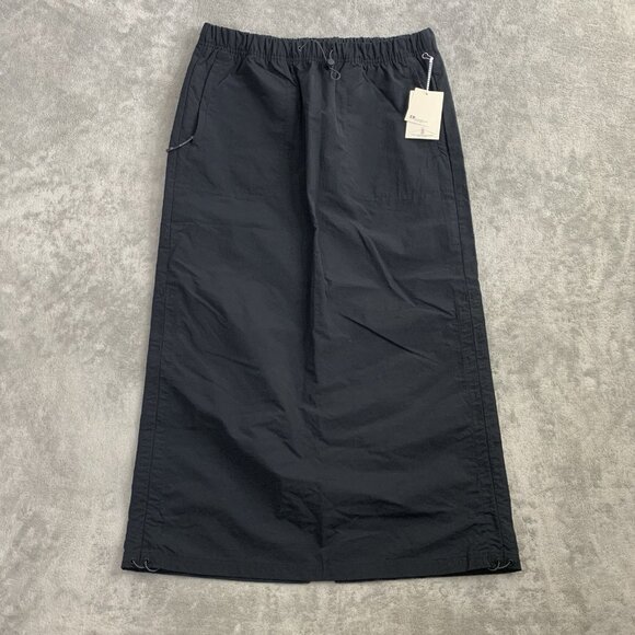 Champion Skirt Womens Medium Rochester NY Black Long Nylon Drawstring Slit Back - Picture 1 of 10